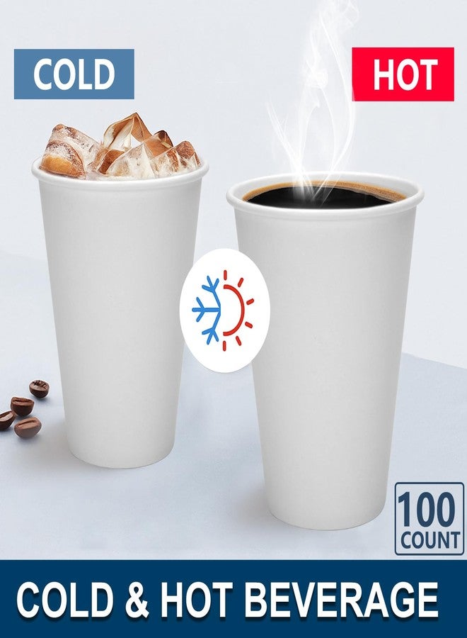 PULOSPACK 100 Count 12 oz Disposable Paper Coffee Cups – Thickened White Paper Cups for Hot/Cold Drinks, Leak-Free Food Safe Paper Cups for Home, Office, Party, Events - Image 5